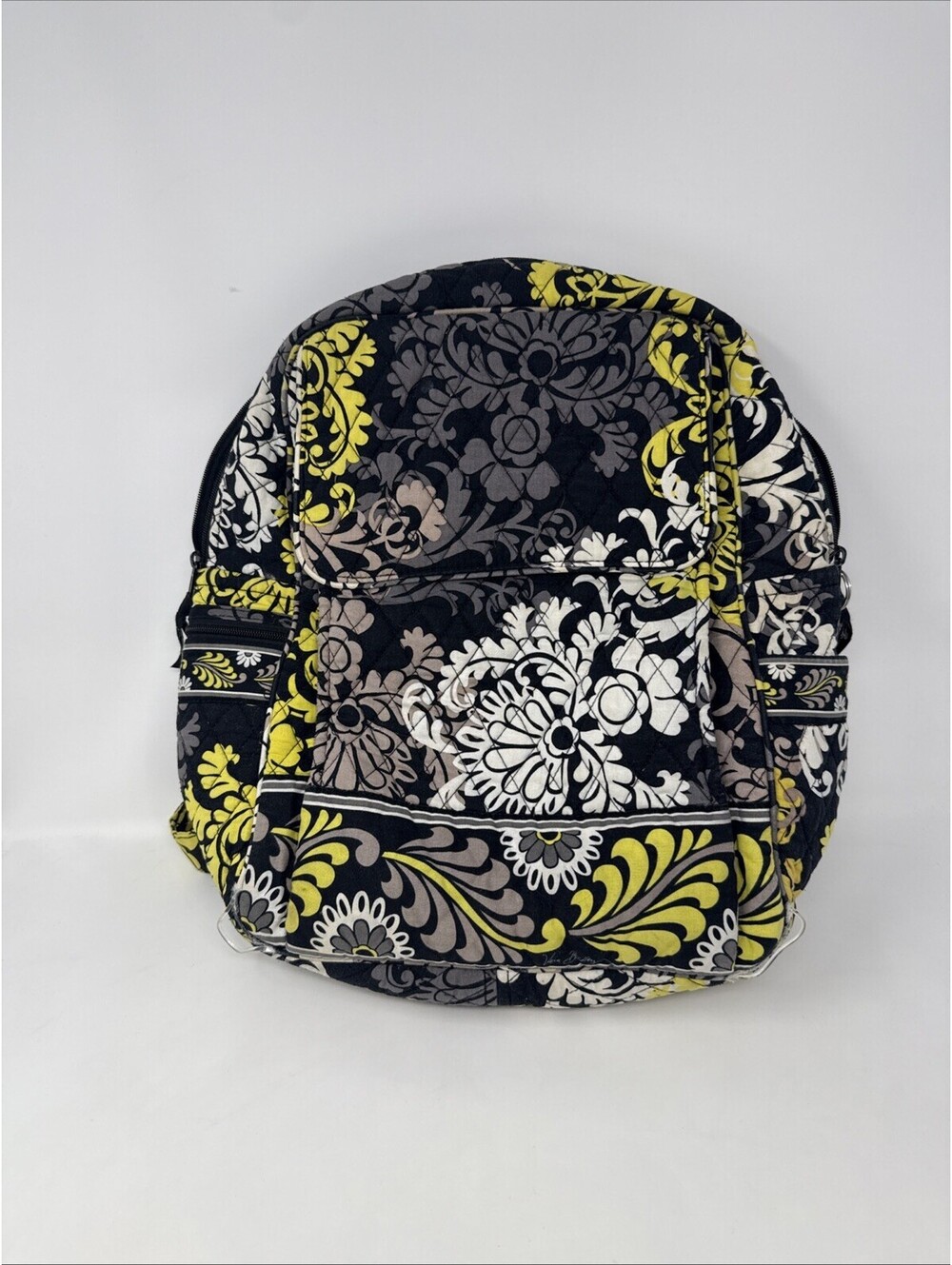 Vera Bradley Retired ~ Small Backpack Bag Black White Gray Yellow Floral